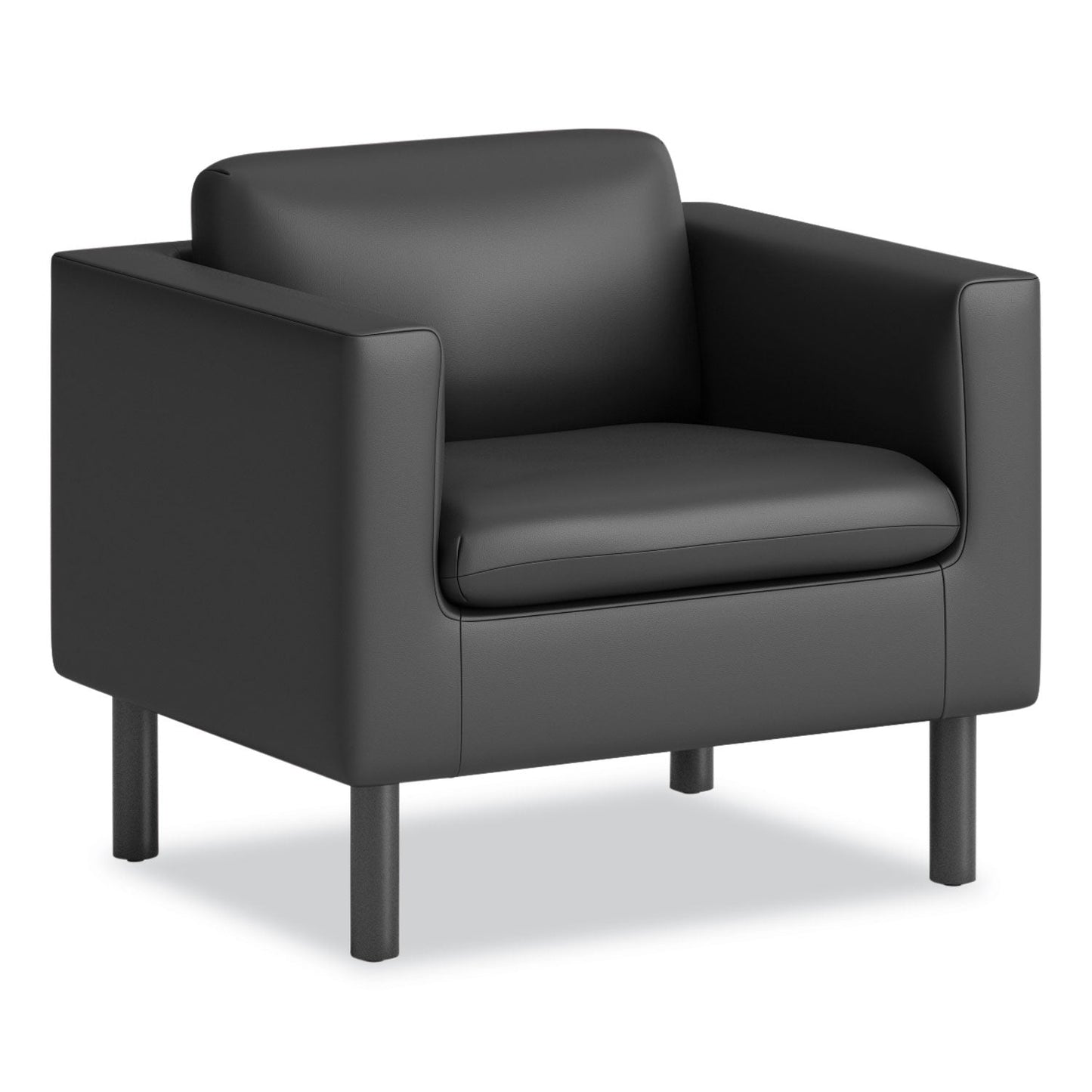 HON Parkwyn Series Club Chair, 33" x 26.75" x 29", Black Seat/Back, Black Base