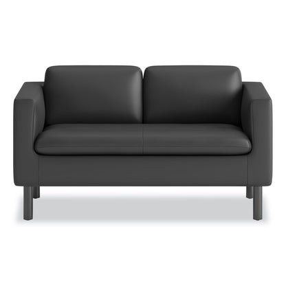HON Parkwyn Series Loveseat, 53.5w x 26.75d x 29h, Black