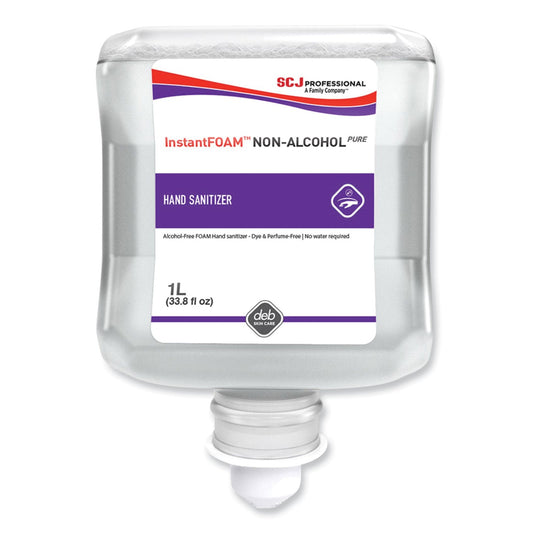SC Johnson Professional InstantFOAM Non-Alcohol PURE Hand Sanitizer, 1 L Refill Cartridge, Unscented, 6/Carton
