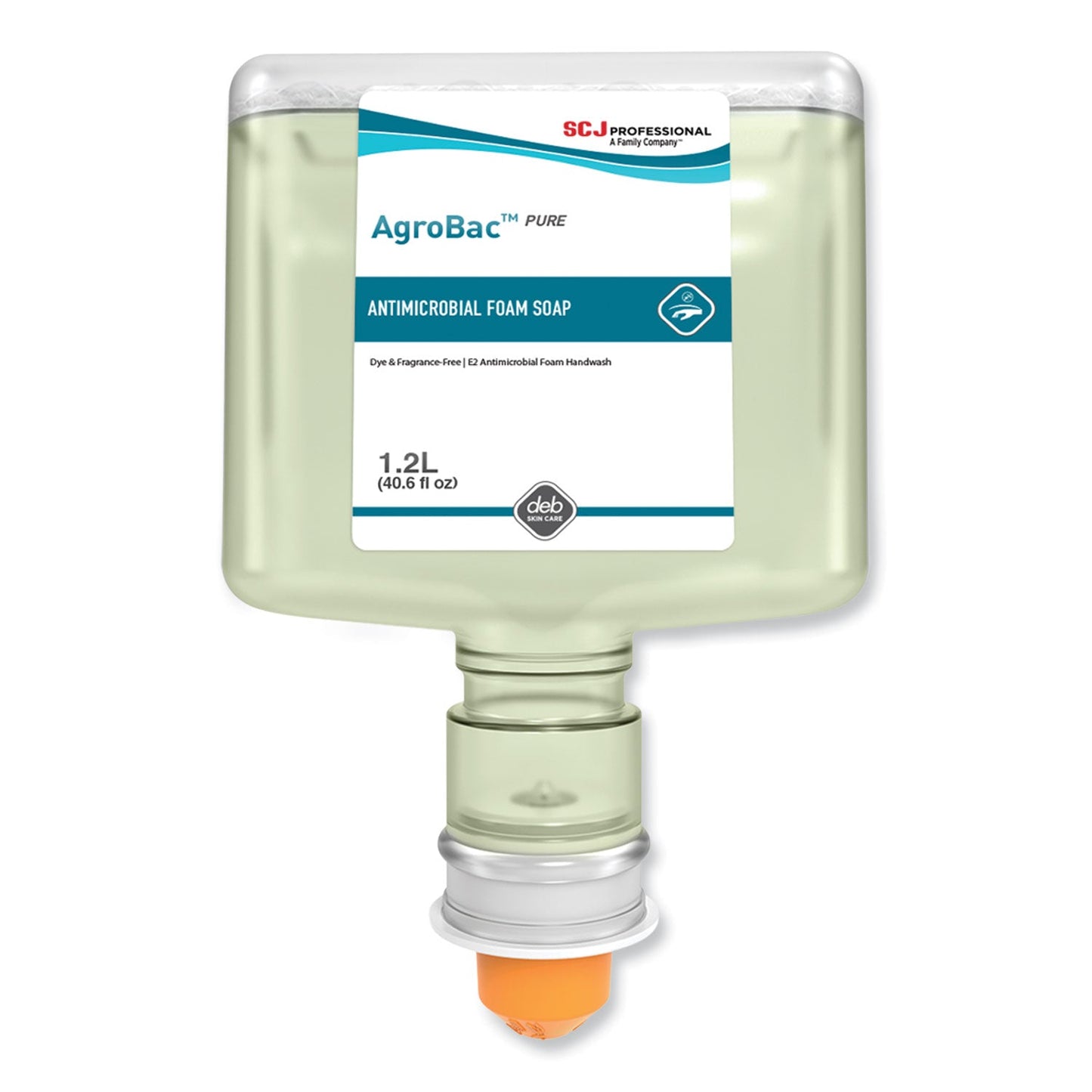 SC Johnson Professional AgroBac Pure Foam Wash Touch Free Cartridge, Unscented, 1.2 L Refill, 3/Carton