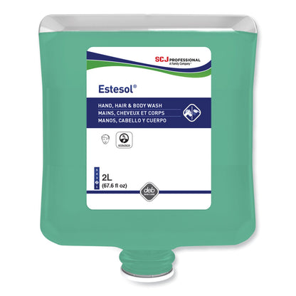 SC Johnson Professional Estesol Hand, Hair and Body Cleaner Manual Cartridge, Rainforest Scent, 2 L Cartridge Refill, 4/Carton