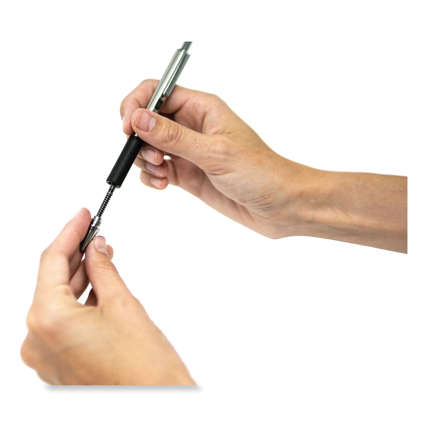 Zebra F-402 Ballpoint Pen, Retractable, Fine 0.7 mm, Blue Ink, Stainless Steel/Blue Barrel, 2/Pack