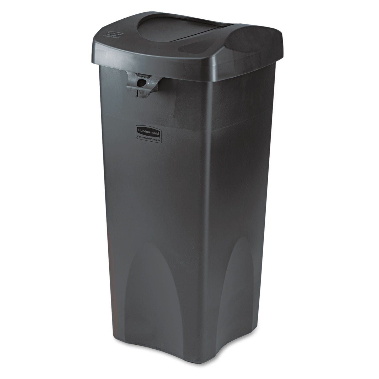 Rubbermaid Swing Top Lid for Untouchable Recycling Center, 16" Square, Black