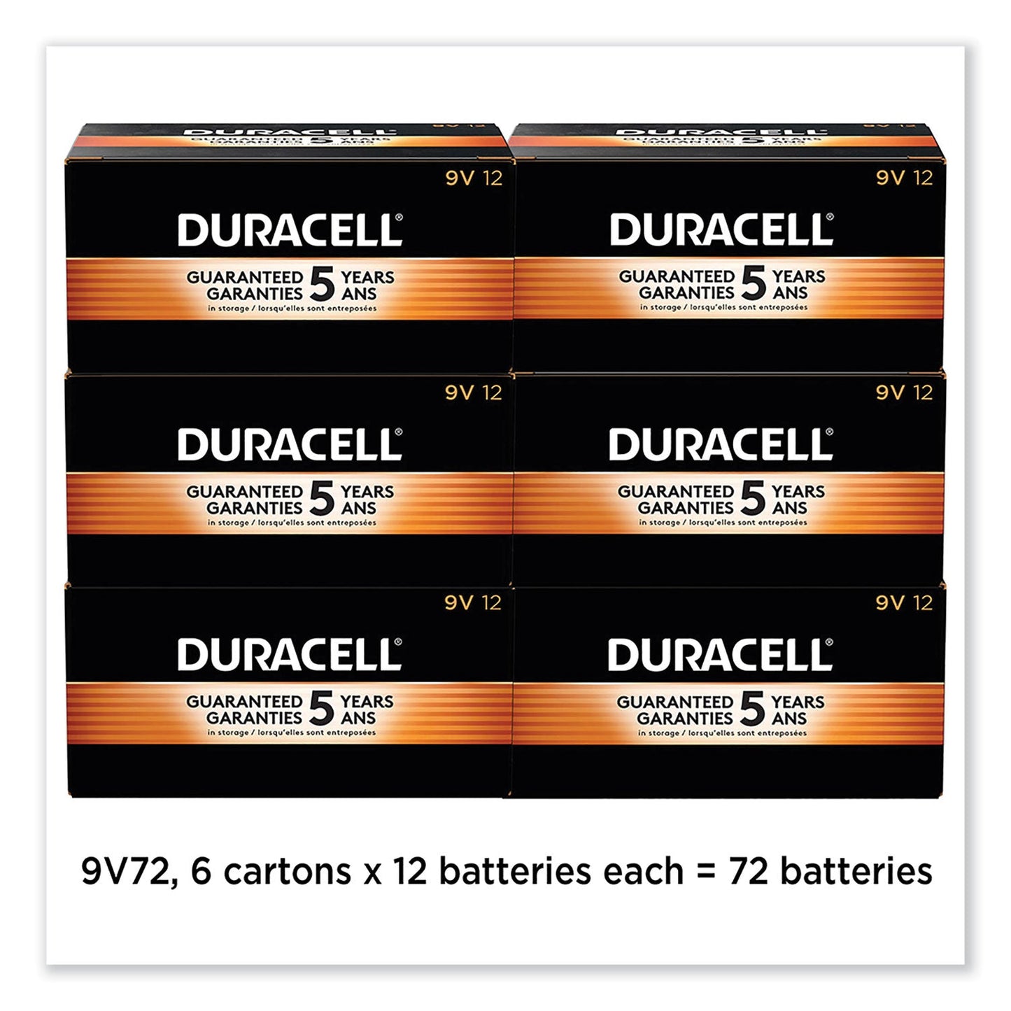 Duracell CopperTop Alkaline 9V Batteries, 72/Carton