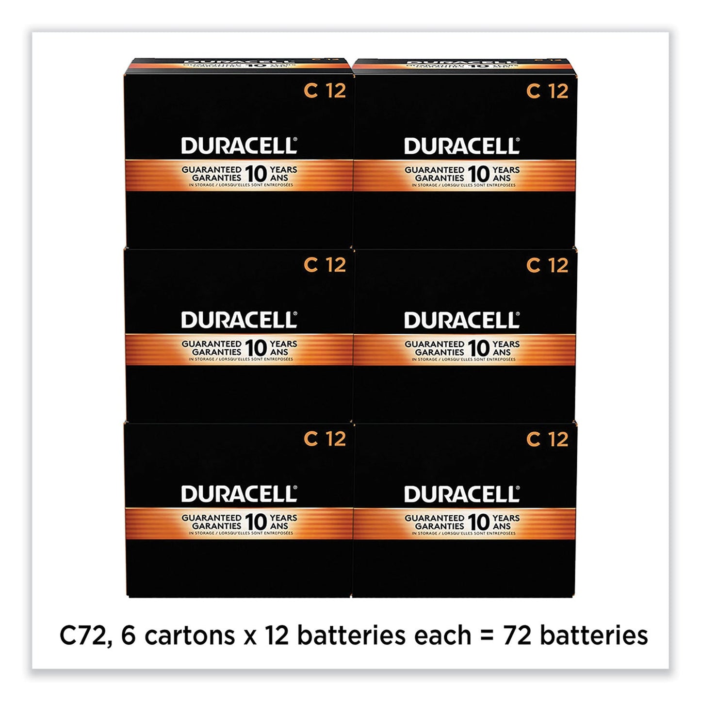 Duracell CopperTop Alkaline C Batteries, 72/Carton