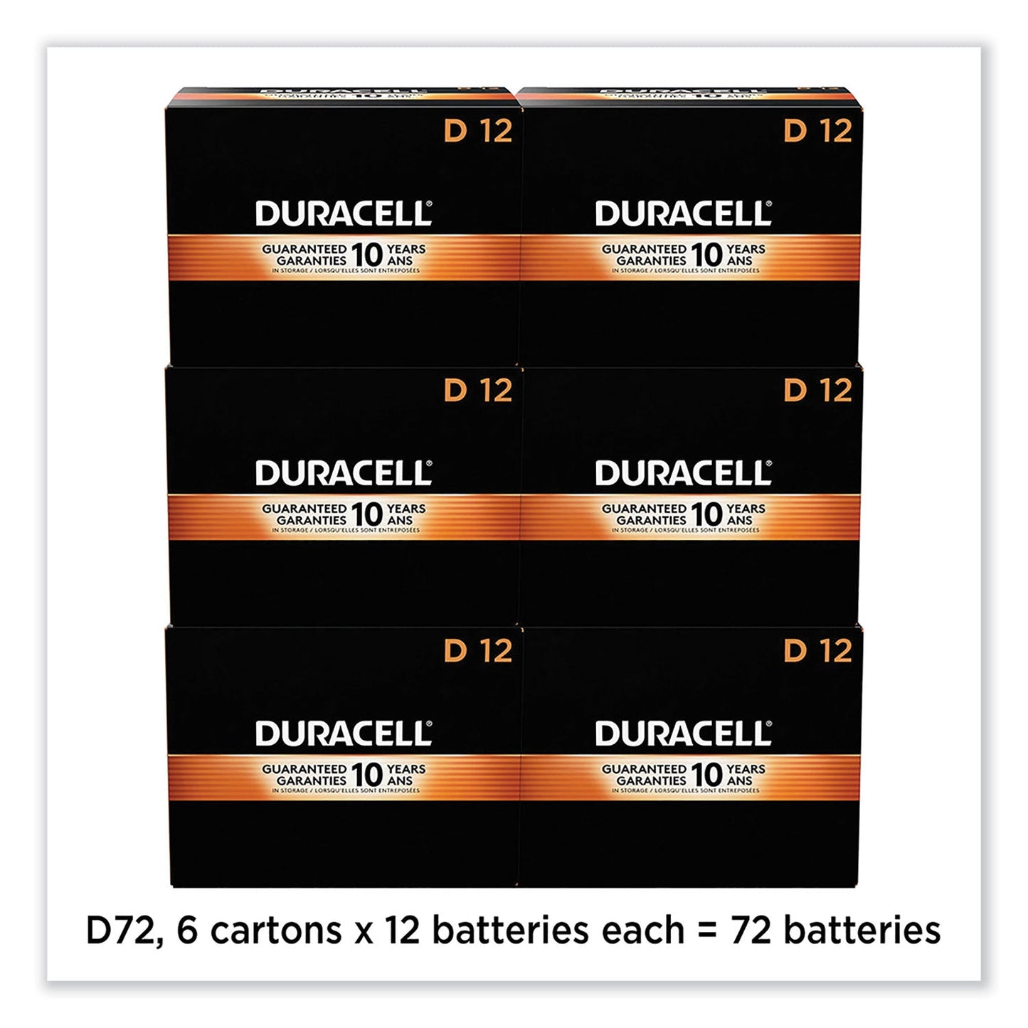 Duracell CopperTop Alkaline D Batteries, 72/Carton