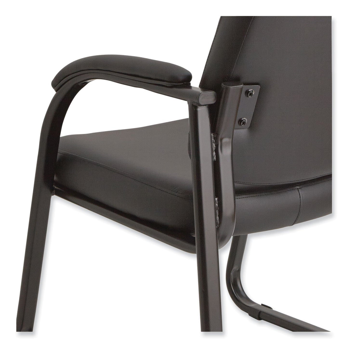 Alera Genaro Series Half-Back Sled Base Guest Chair, 25" x 24.80" x 33.66", Black