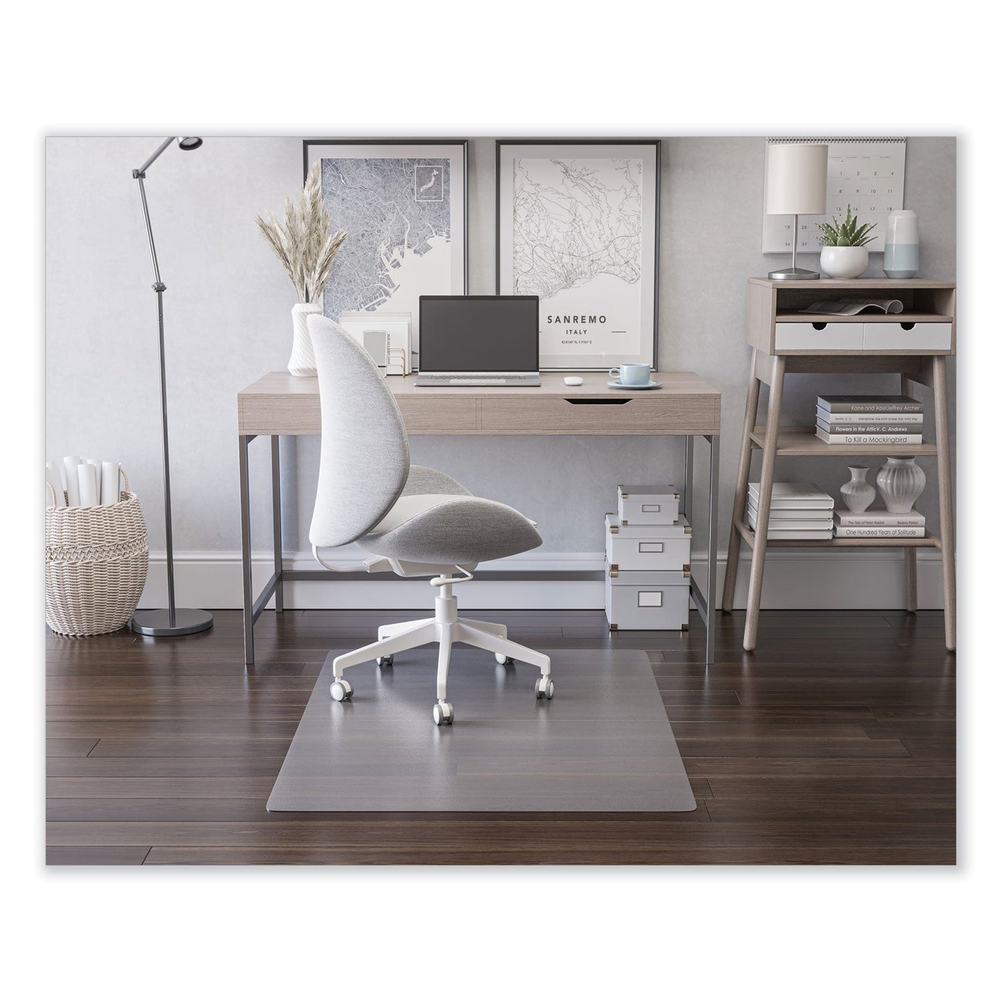 deflecto EconoMat All Day Use Chair Mat for Hard Floors, 36 x 48, Rectangular, Clear