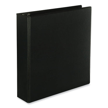 Universal Slant D-Ring View Binder, 3 Rings, 2" Capacity, 11 x 8.5, Black, 6/Carton