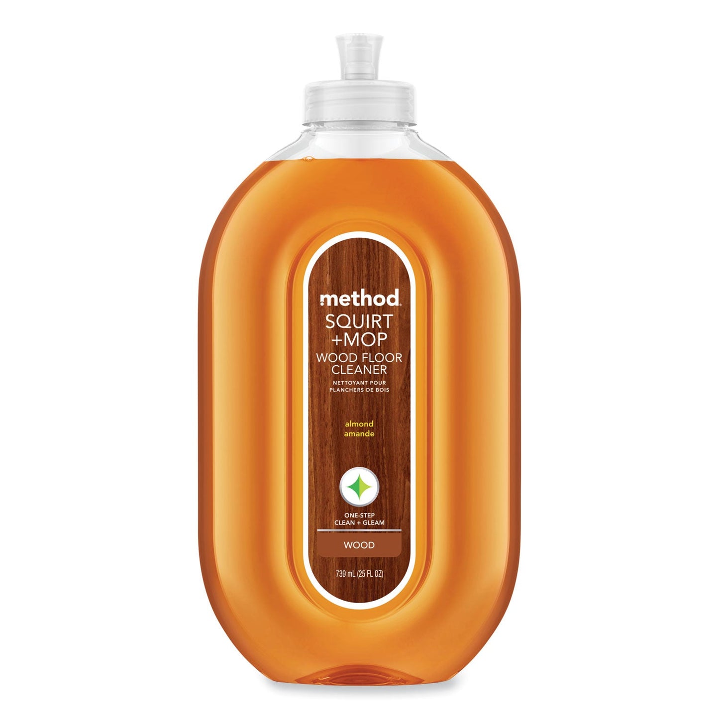 Method Squirt + Mop Wood Floor Cleaner, Almond Scent, 25 oz Squirt Bottle, 6/Carton