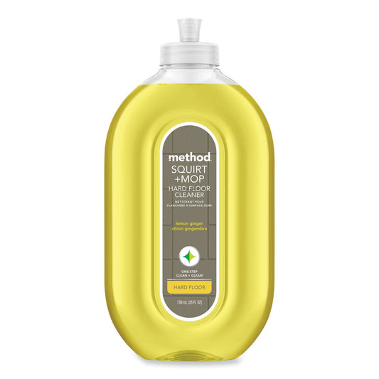 Method Squirt + Mop Hard Floor Cleaner, 25 oz Spray Bottle, Lemon Ginger, 6/Carton