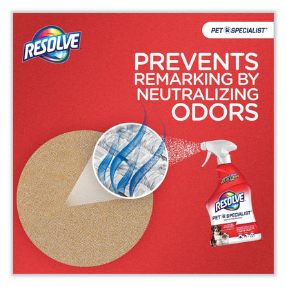 RESOLVE Pet Specialist Stain and Odor Remover, Citrus, 32 oz Trigger Spray Bottle, 12/Carton