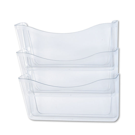 Rubbermaid Unbreakable Wall Files, 3 Sections, A4/Letter Size, 13.75" x 3.13" x 29.38", Clear