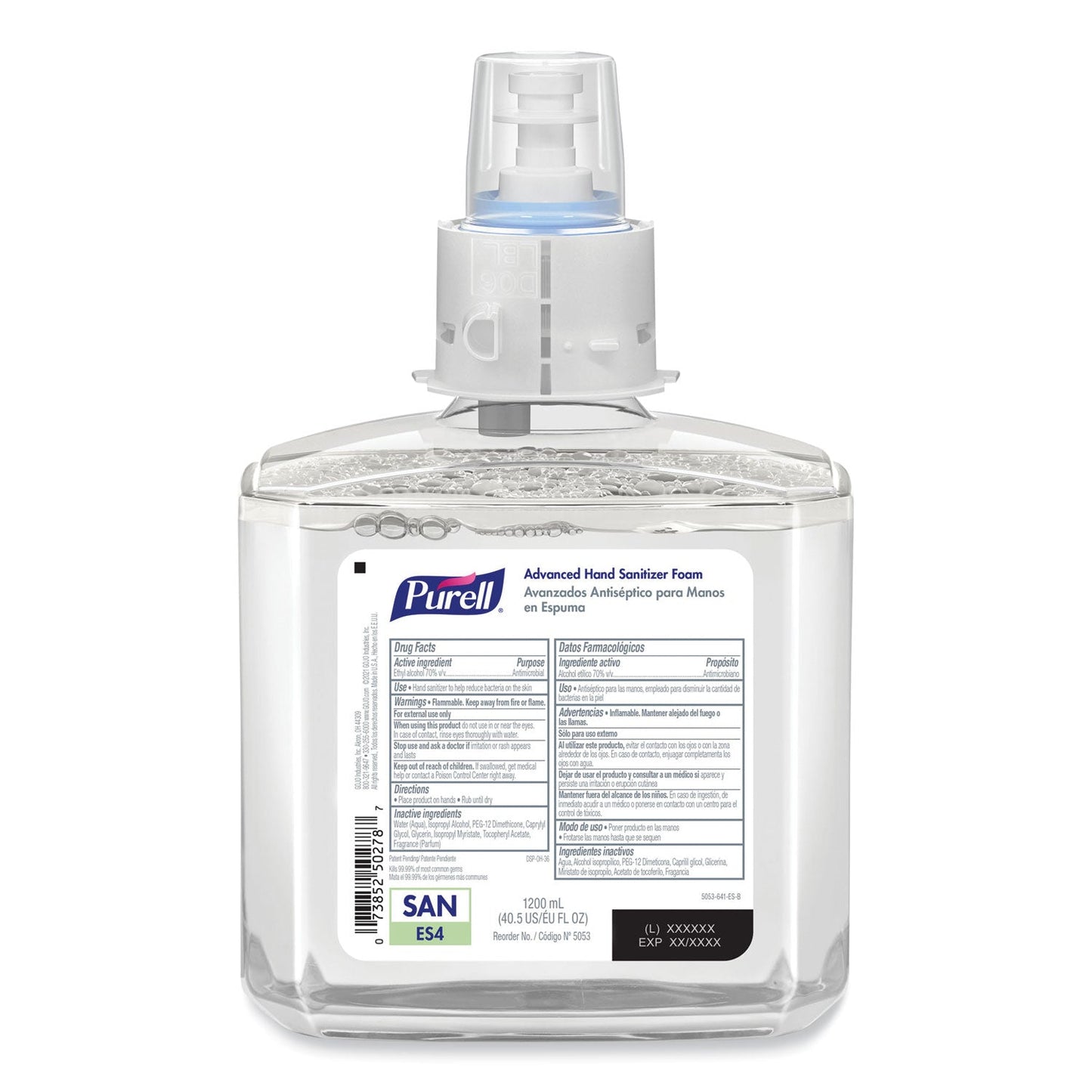 PURELL Advanced Hand Sanitizer Foam, For ES4 Dispensers, 1,200 mL Refill, Refreshing Scent, 2/Carton