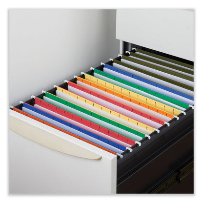 Universal Deluxe Reinforced Recycled Hanging File Folders, Letter Size, 1/3-Cut Tabs, Standard Green, 25/Box