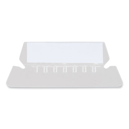 Universal Hanging File Folder Plastic Index Tabs, 1/5-Cut, Clear, 2.25" Wide, 25/Pack