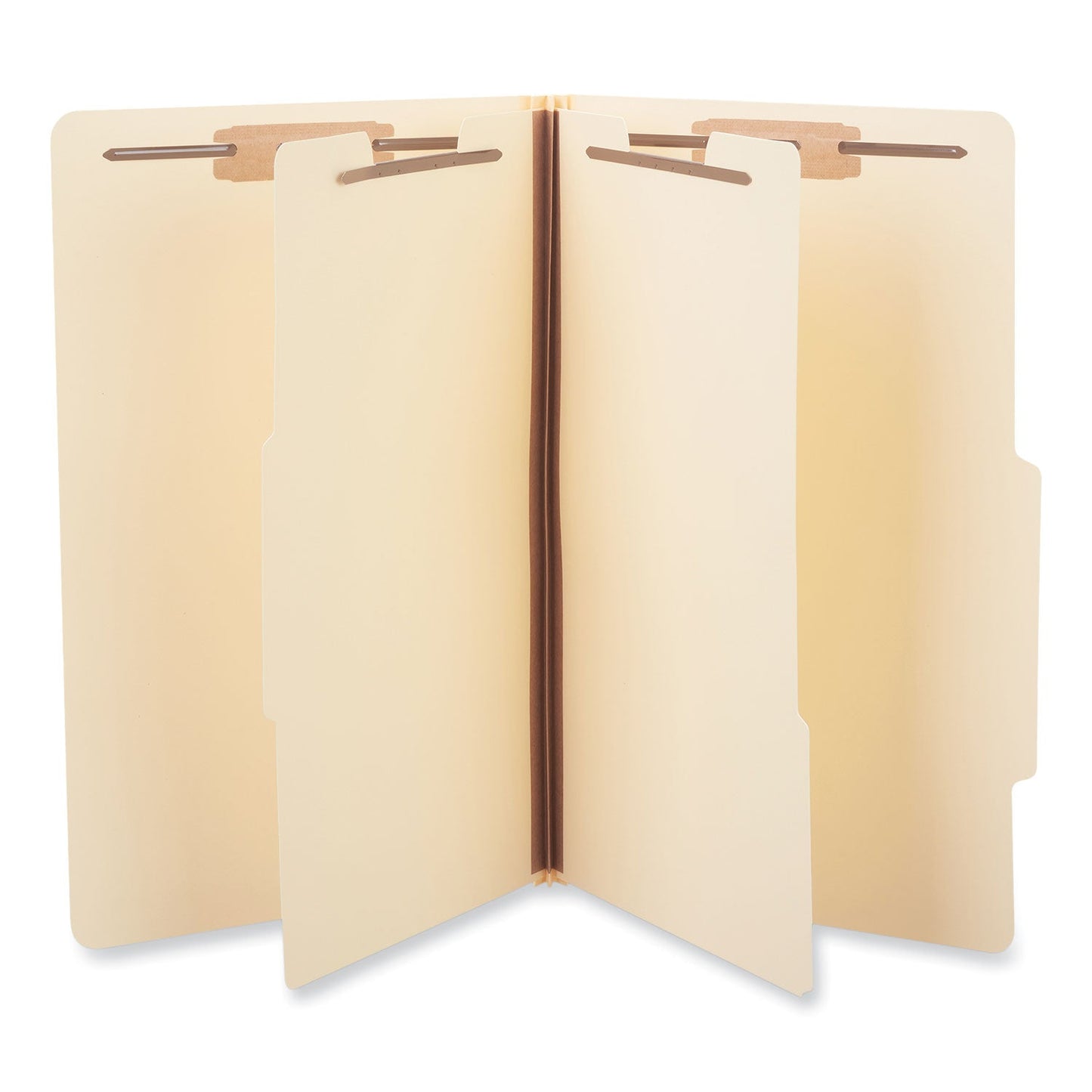 Universal Six-Section Classification Folders, 2 Dividers, 2" Expansion, Legal Size, Manila, 15/Box