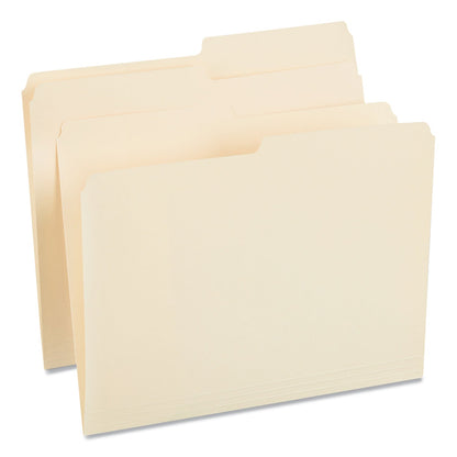 Universal Top Tab File Folders, 1/2-Cut Tabs: Assorted, Letter Size, 0.75" Expansion, Manila, 100/Box