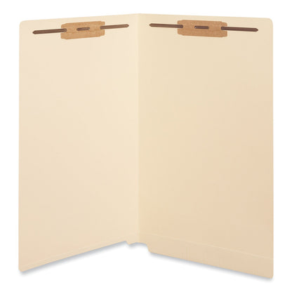 Universal Reinforced End Tab Fastener Folders, 2 Fasteners, Legal Size, Manila Exterior, 50/Box