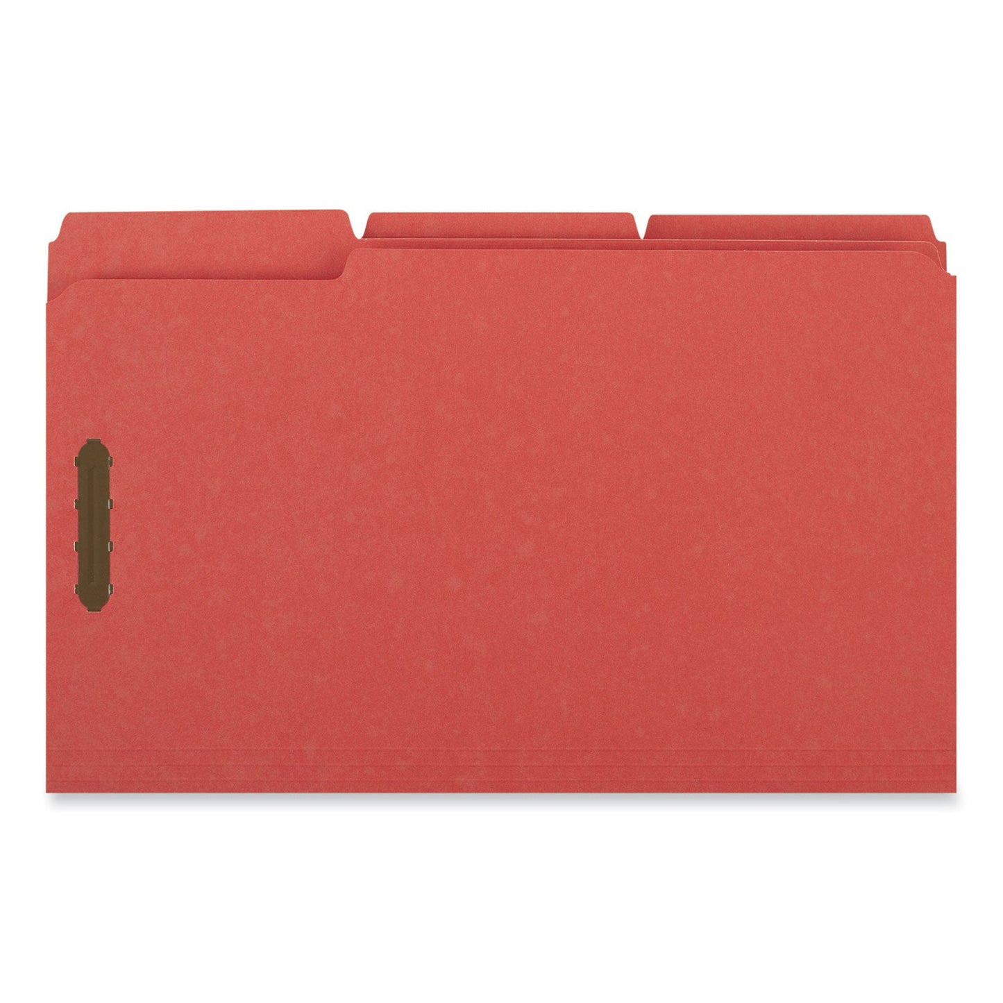 Universal Deluxe Reinforced Top Tab Fastener Folders, 2 Fasteners, Legal Size, Red Exterior, 50/Box