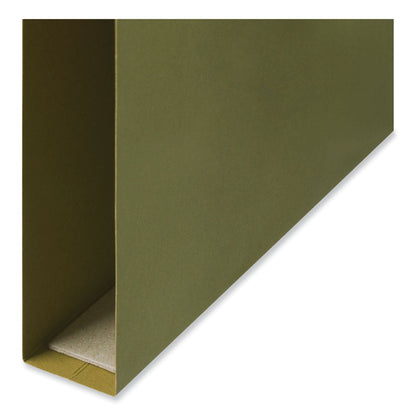 Universal Box Bottom Hanging File Folders, 1" Capacity, Letter Size, 1/5-Cut Tabs, Standard Green, 25/Box