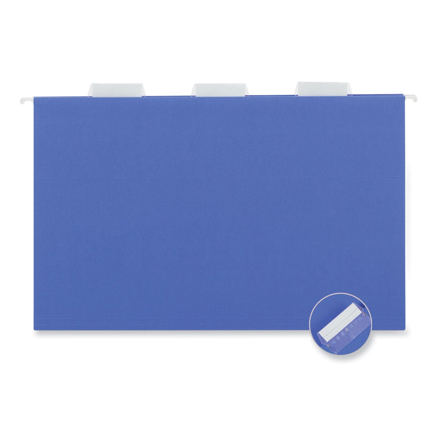 Universal Deluxe Bright Color Hanging File Folders, Legal Size, 1/5-Cut Tabs, Blue, 25/Box