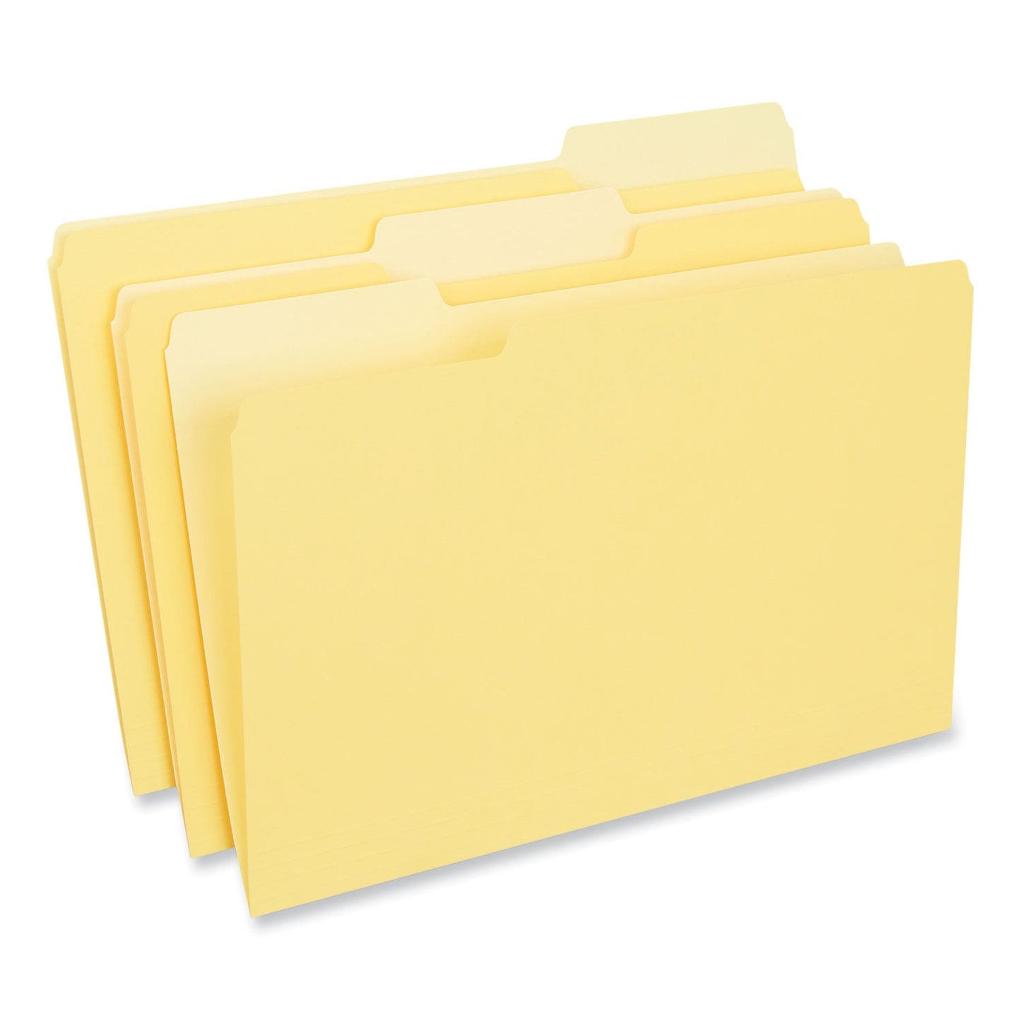 Universal Interior File Folders, 1/3-Cut Tabs: Assorted, Legal Size, 11-pt Stock, Yellow, 100/Box