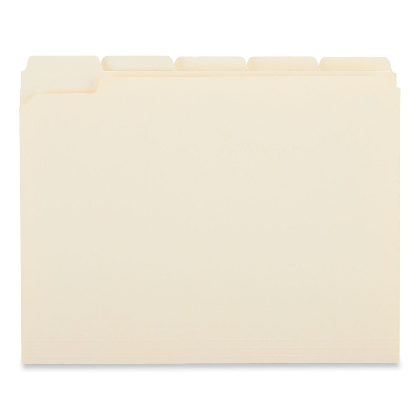 Universal Double-Ply Top Tab Manila File Folders, 1/5-Cut Tabs: Assorted, Letter Size, 0.75" Expansion, Manila, 100/Box
