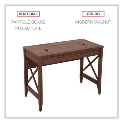 Alera Sit-to-Stand Table Desk, 47.25" x 23.63" x 29.5" to 43.75", Modern Walnut
