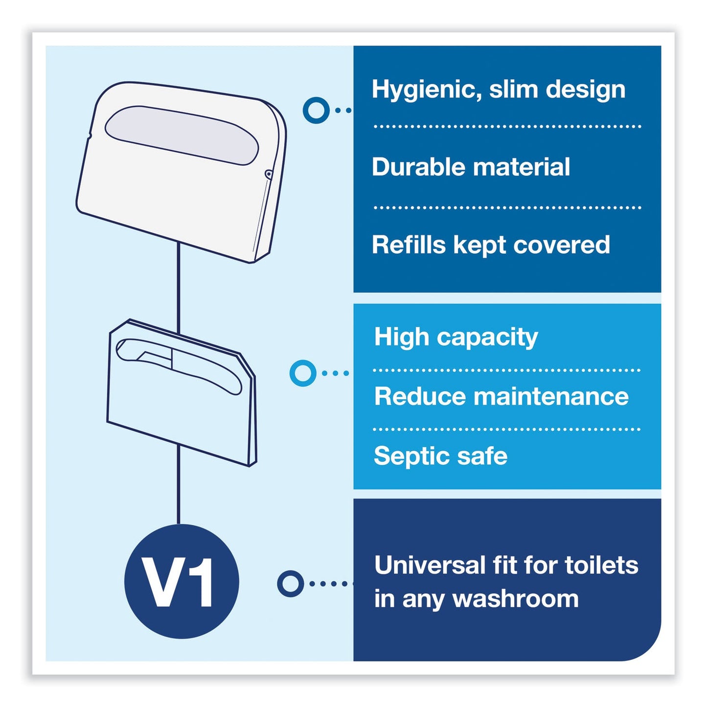 Tork Toilet Seat Cover Dispenser, 16 x 3 x 11.5, White, 12/Carton