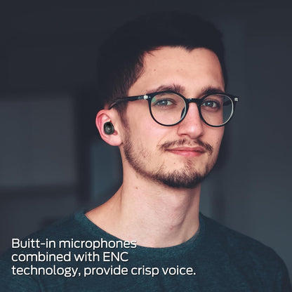 Monster Wireless Earbuds,5.3 In-Ear Headphones Bluetooth Headphones Touch Control with Charging Case, Bluetooth Earbuds,32H Play Black