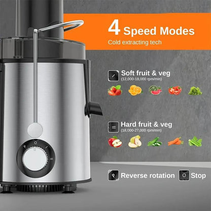 800W Multifunctional Centrifugal Juicer with Residue & Juice Separation Compact Design Efficient Juice Extraction Durable Structure for Fruits & Vegetables Ninja Chef Slow Masticating Cold Press