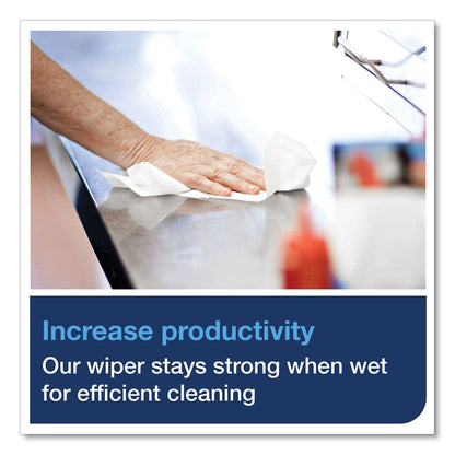 Tork Heavy-Duty Paper Wiper 1/4 Fold, 12.5 x 13, White, 56/Pack, 16 Packs/Carton