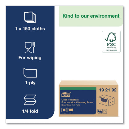 Tork Foodservice Cloth, 13 x 24, Blue, 150/Carton