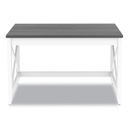 Workspace by Alera Farmhouse Writing Desk, 47.24" x 23.62" x 29.53", Gray