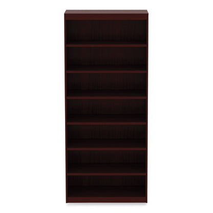 Alera Valencia Series Square Corner Bookcase, Seven-Shelf, 35.63w x 11.81d x 83.86h, Mahogany