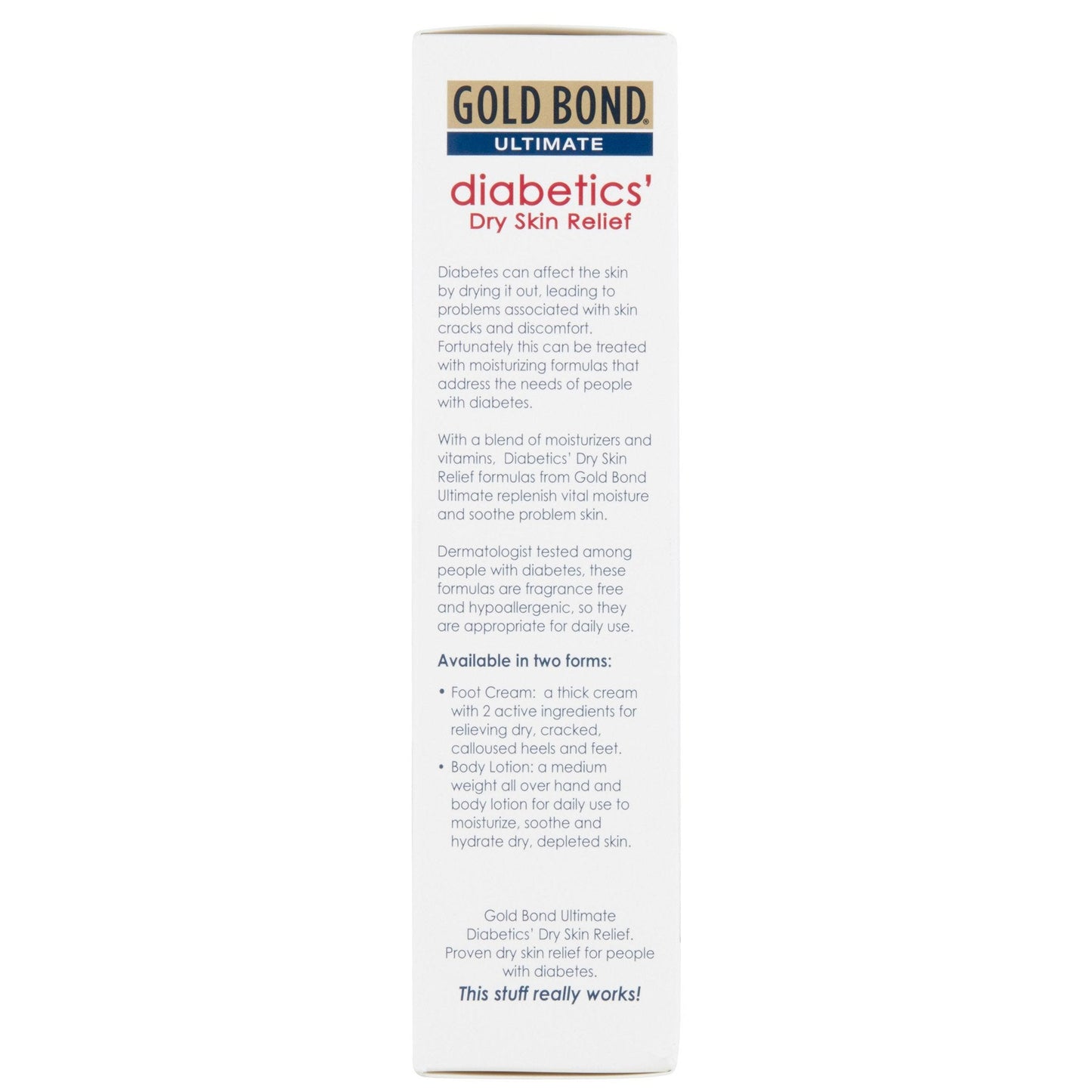Foot Moisturizer Gold Bond® Medicated Diabetics' 3.4 oz. Tube Unscented Cream 04116705400