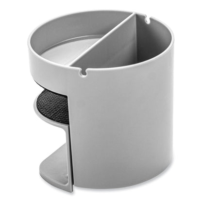deflecto Standing Desk Small Desk Organizer, Two Sections, 3.85 x 3.85 x 3.54, Gray