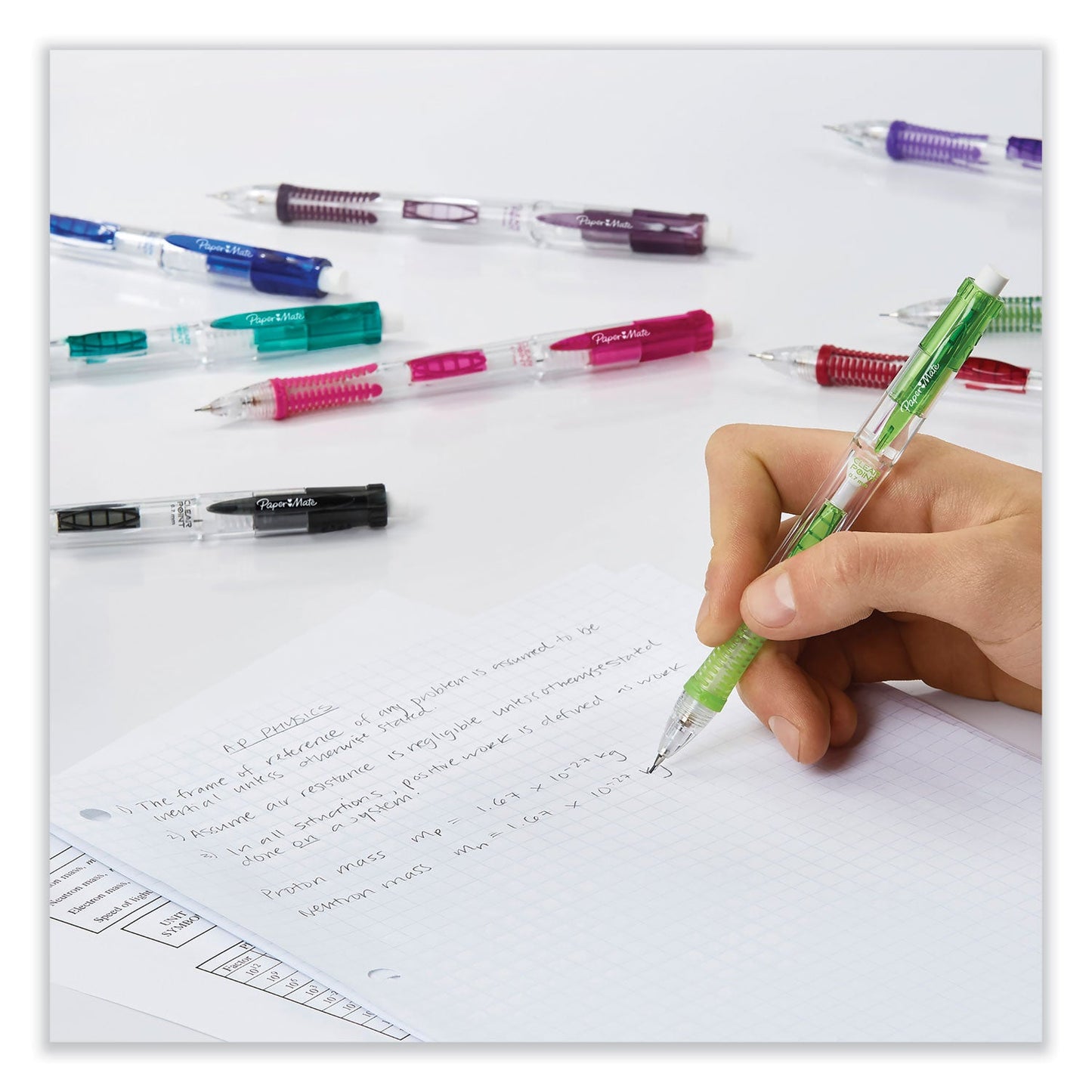 Paper Mate Clear Point Mechanical Pencil, 0.9 mm, HB (#2.5), Black Lead, Assorted Barrel Colors, 2/Pack
