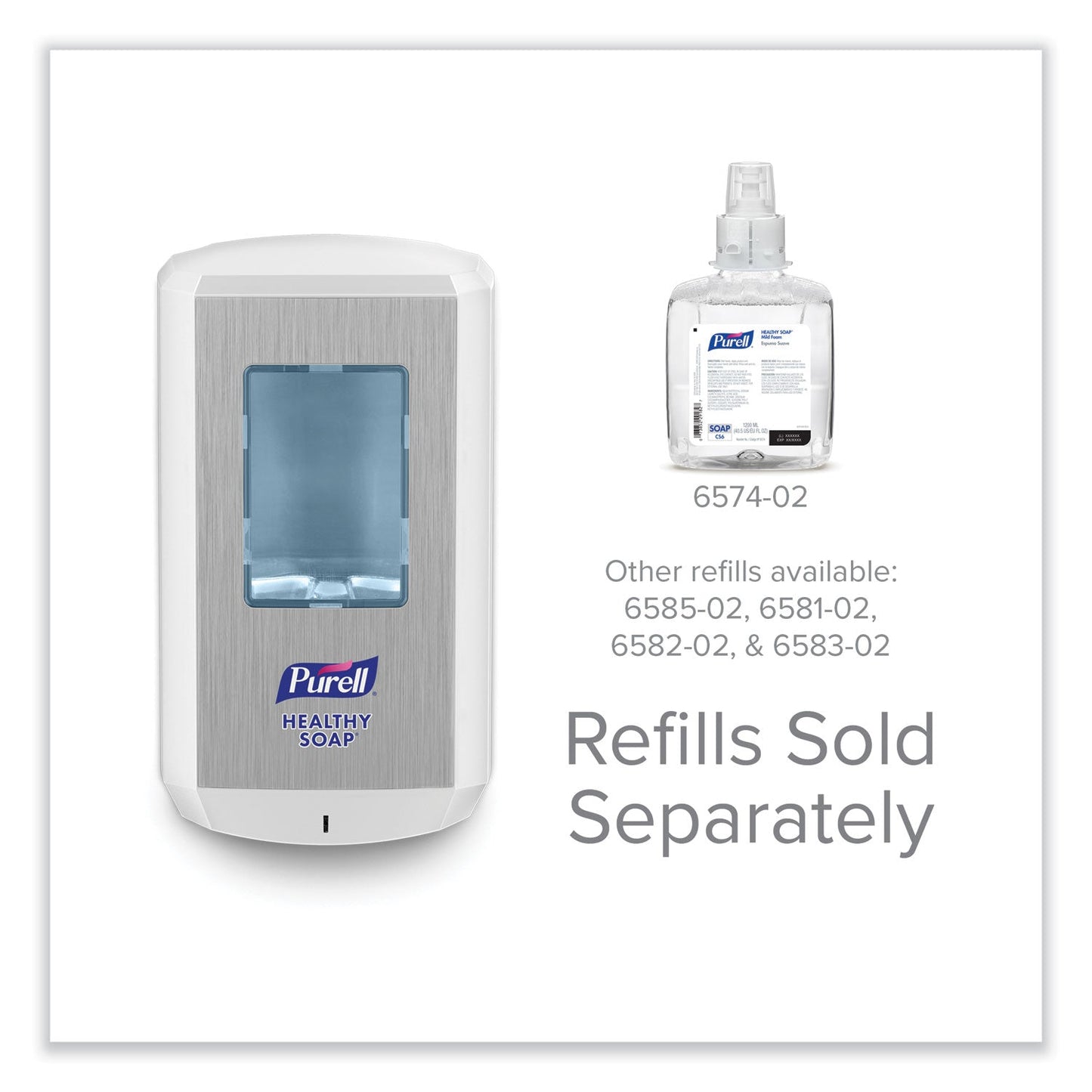 PURELL CS6 Soap Touch-Free Dispenser, 1,200 mL, 4.88 x 8.8 x 11.38, White