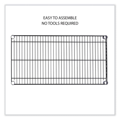 Alera 5-Shelf Wire Shelving Kit with Casters and Shelf Liners, 36w x 18d x 72h, Black Anthracite