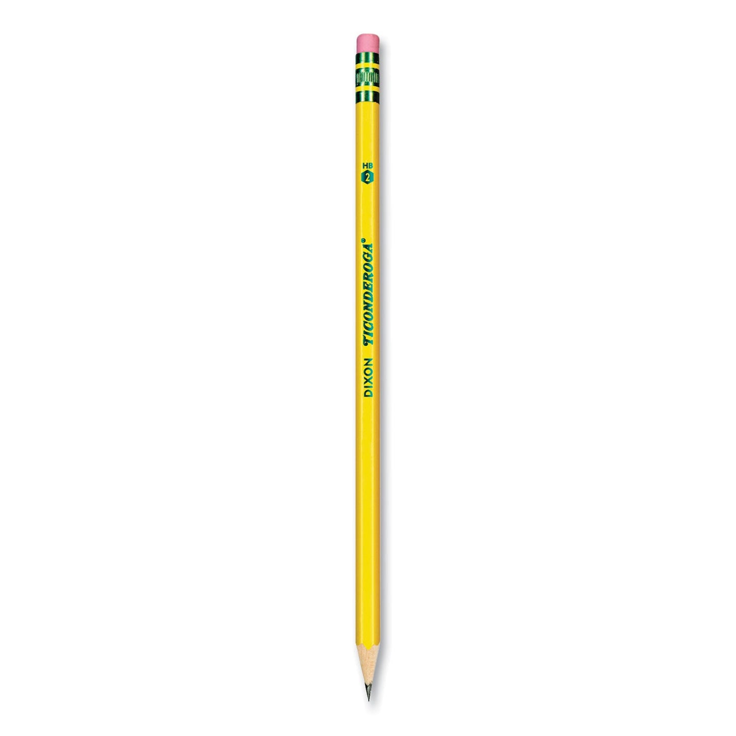 Ticonderoga Pre-Sharpened Pencil, HB (#2), Black Lead, Yellow Barrel, Dozen