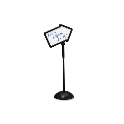 Safco Double-Sided Arrow Sign, Dry Erase Magnetic Steel, 25 1/2 x 17 3/4, Black Frame