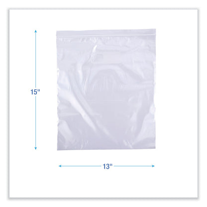 Boardwalk Reclosable Food Storage Bags, 2 gal, 1.75 mil, 13" x 15", Clear, 100/Box
