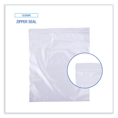 Boardwalk Reclosable Food Storage Bags, 2 gal, 1.75 mil, 13" x 15", Clear, 100/Box