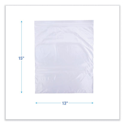 Boardwalk Reclosable Food Storage Bags, 2 gal, 2.7 mil, 13" x 15", Clear, 100/Box