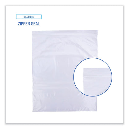 Boardwalk Reclosable Food Storage Bags, 2 gal, 2.7 mil, 13" x 15", Clear, 100/Box
