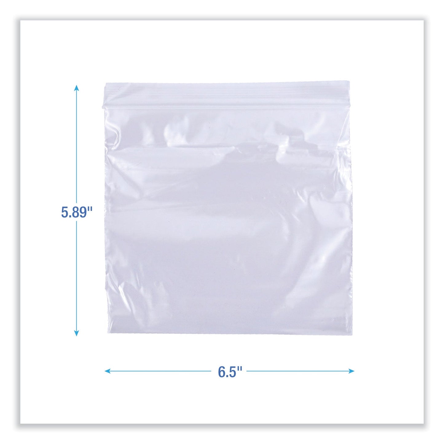 Boardwalk Reclosable Food Storage Bags, Sandwich, 1.15 mil, 6.5" x 5.89", Clear, 500/Box