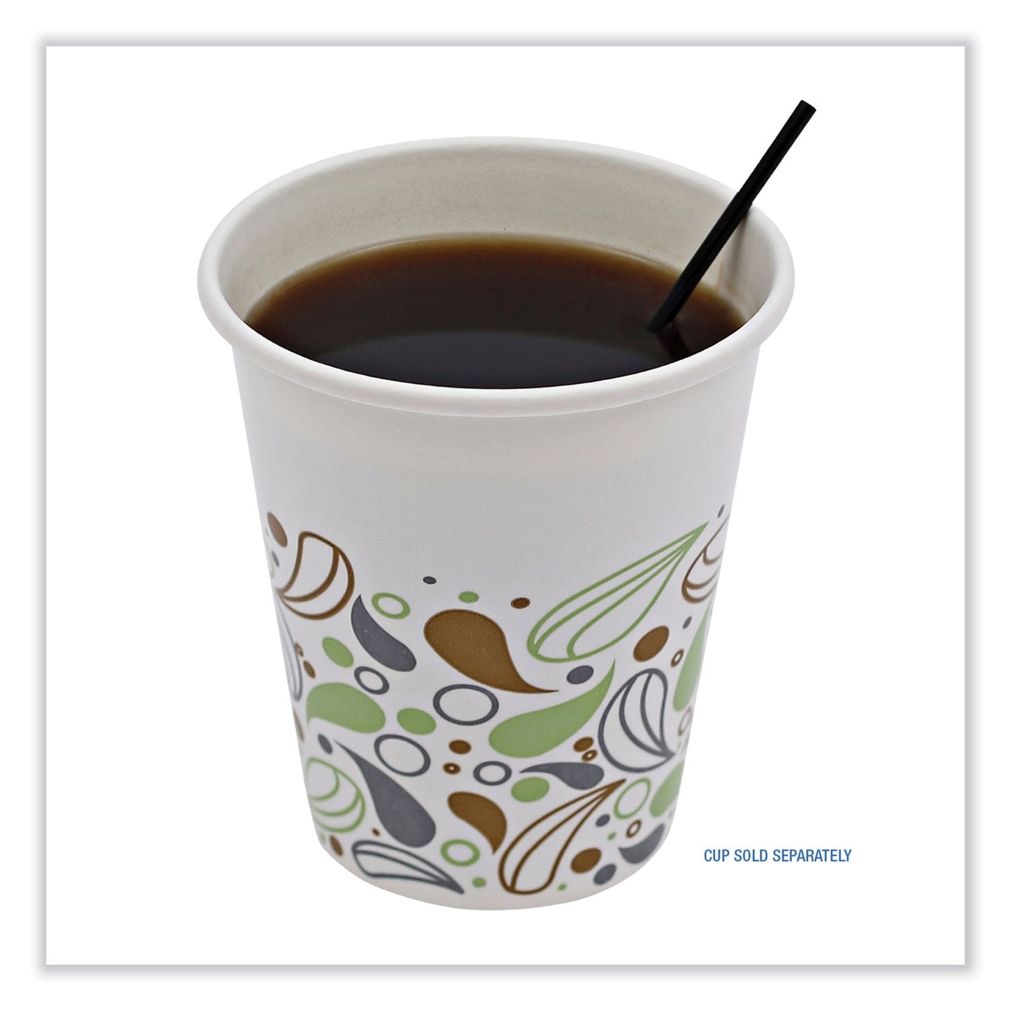 Boardwalk Single-Tube Stir-Straws, 5.25", Polypropylene, Black, 1,000/Pack, 10 Packs/Carton