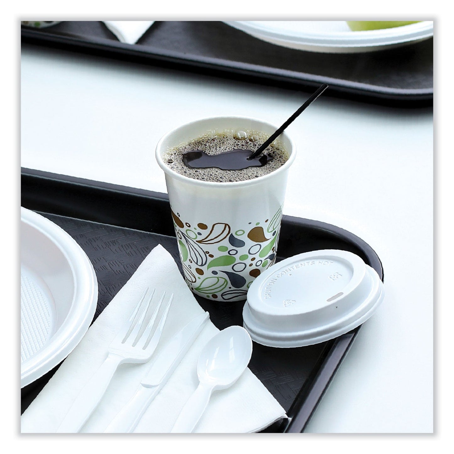 Boardwalk Single-Tube Stir-Straws, 5.25", Polypropylene, Black, 1,000/Pack, 10 Packs/Carton